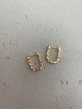 Gold square huggie hoops