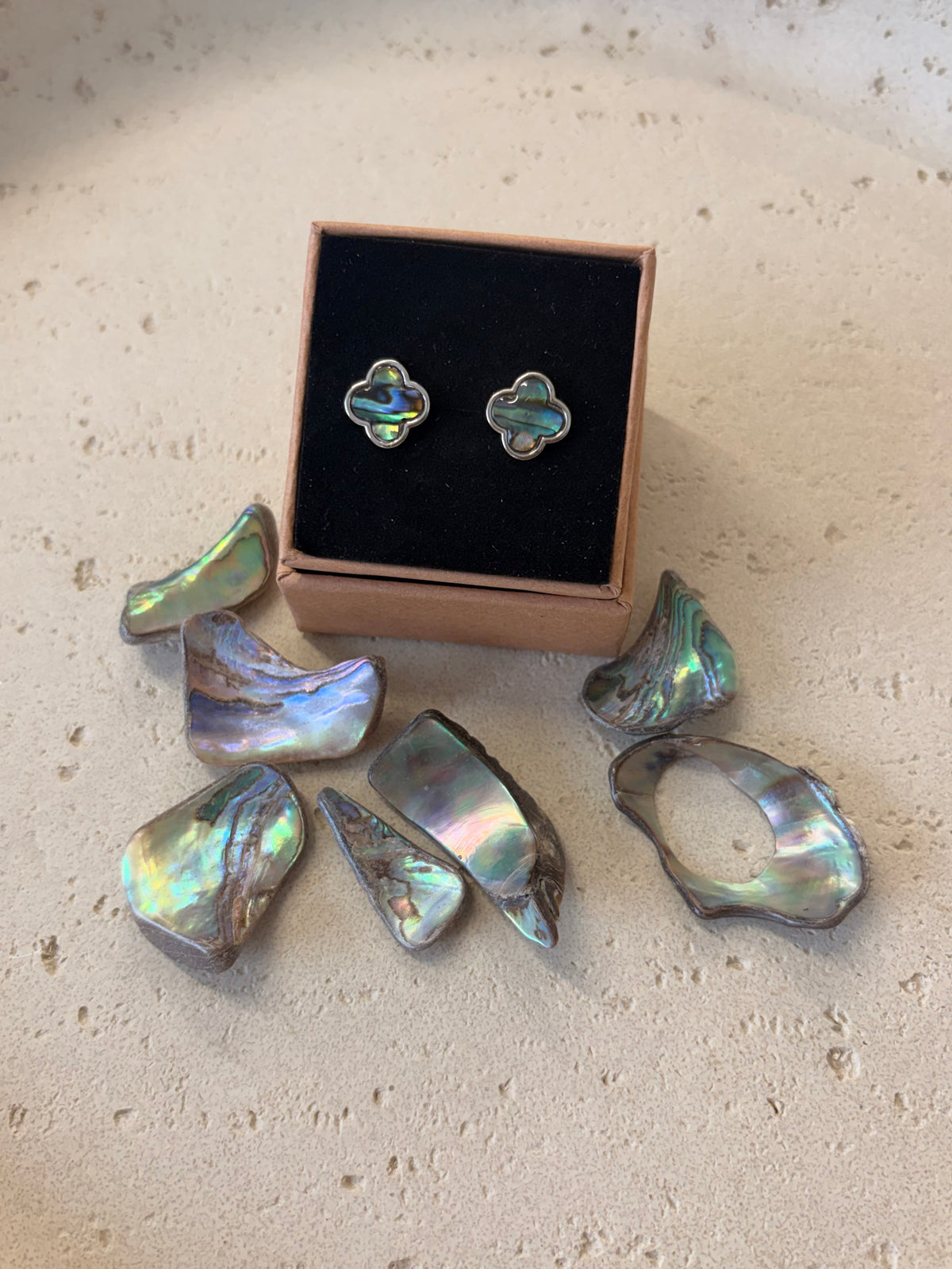 Abalone shell studs
