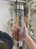 Crystal bottle red jasper chips