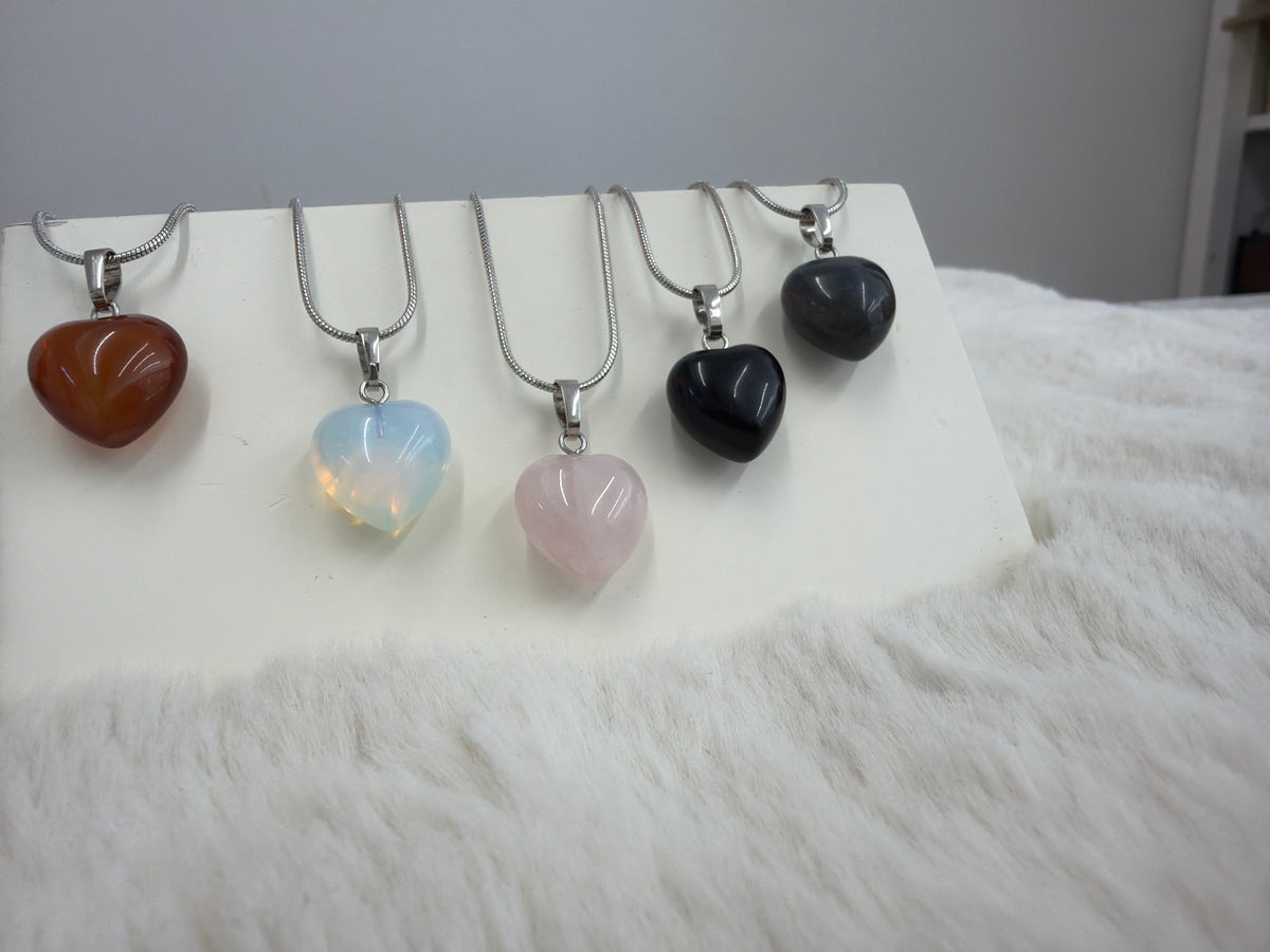 Crystal heart necklaces