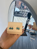 Turquoise round drop earrings