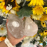 Clear quartz raw tealight