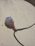 Chalcedony hand wrapped necklace