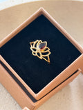 Garnet lotus ring