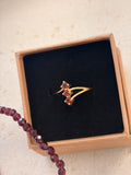Garnet tripple ring