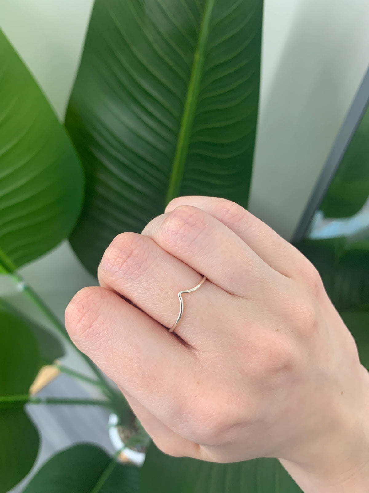 Sterling silver wave ring