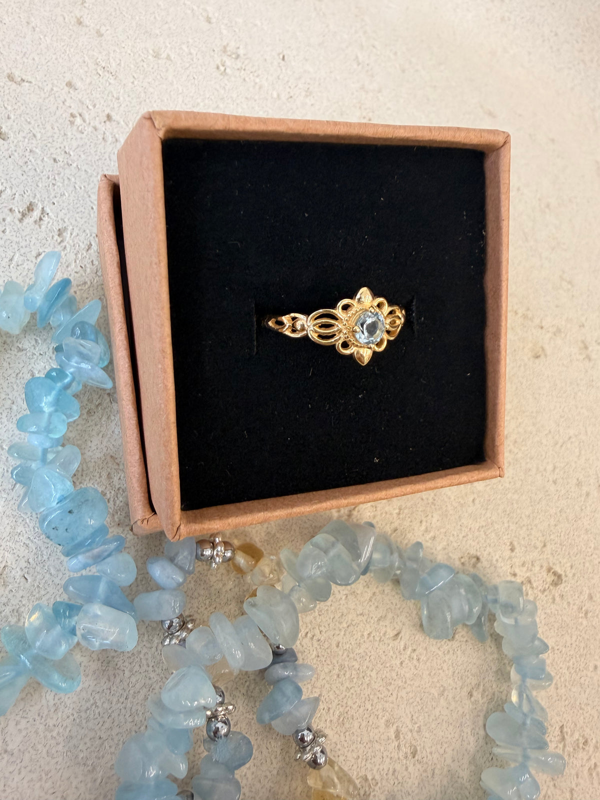 Blue topaz ring