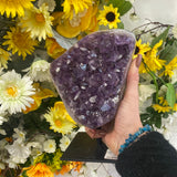 Amethyst polished druze on stand