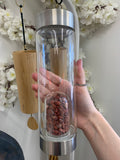 Crystal bottle red jasper chips