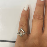 moonstone Teardrop silver ring