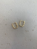 Gold square huggie hoops