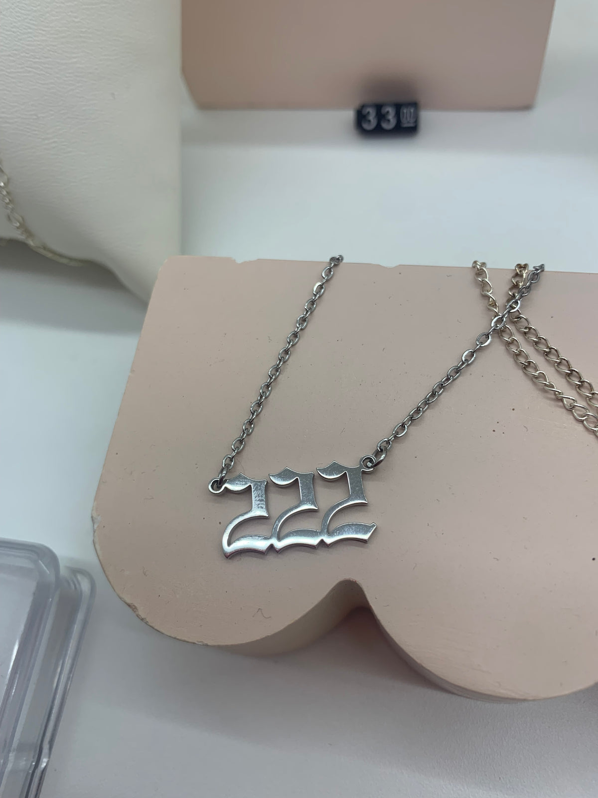 222 Angel Number Necklace silver