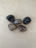 Black banded agate tumble