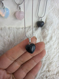 Crystal heart necklaces