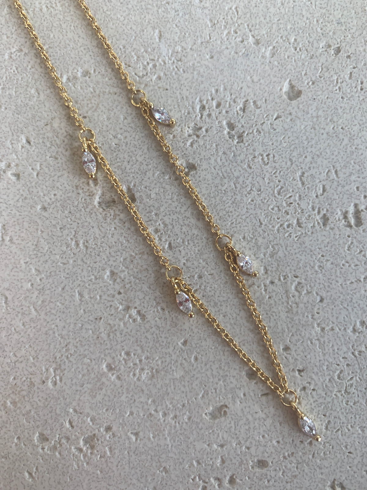 Gold pear drop chain