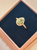Peridot pear ring