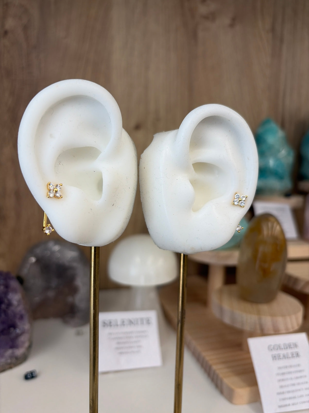 Marquise cluster ear jacket studs