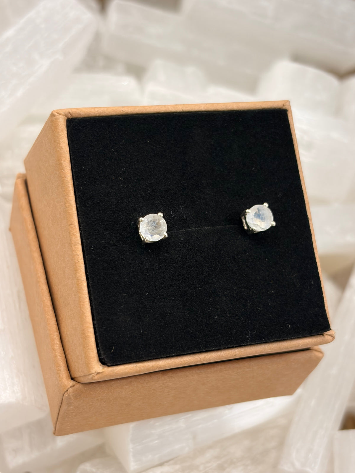 Moonstone studs