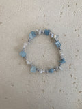 Aquamarine rhinestone chipped bracelet