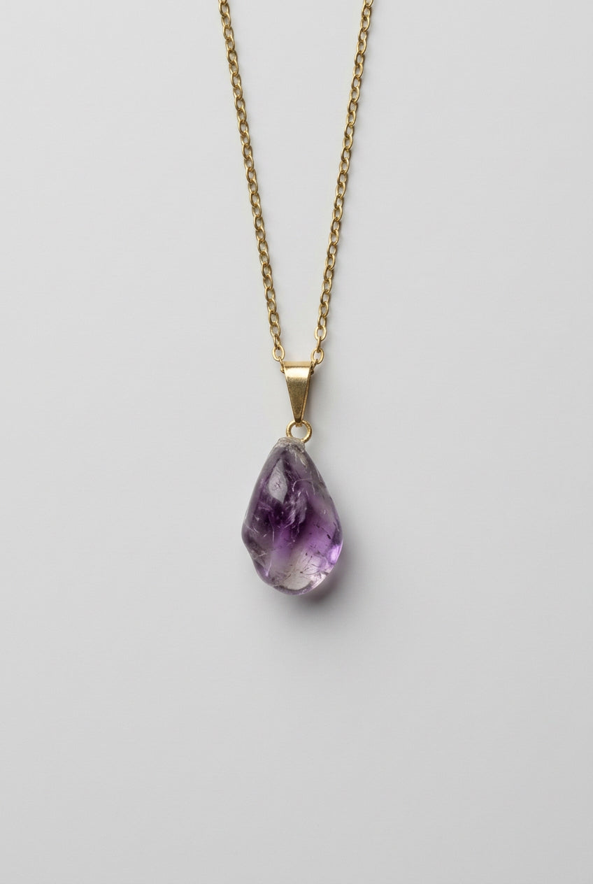 Gold amethyst necklace