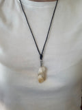Citrine Sliver Plated Hand-Wrapped Necklace