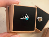 Turquoise lotus ring