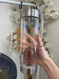 Crystal bottle red jasper chips