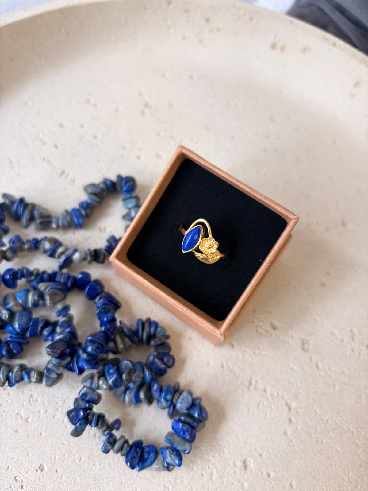 Lapis lazuli marquise ring