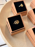Garnet lotus ring