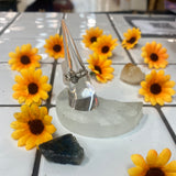 moonstone flower silver ring