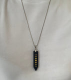 Silver Plated Obsidian Moon Phase Necklace