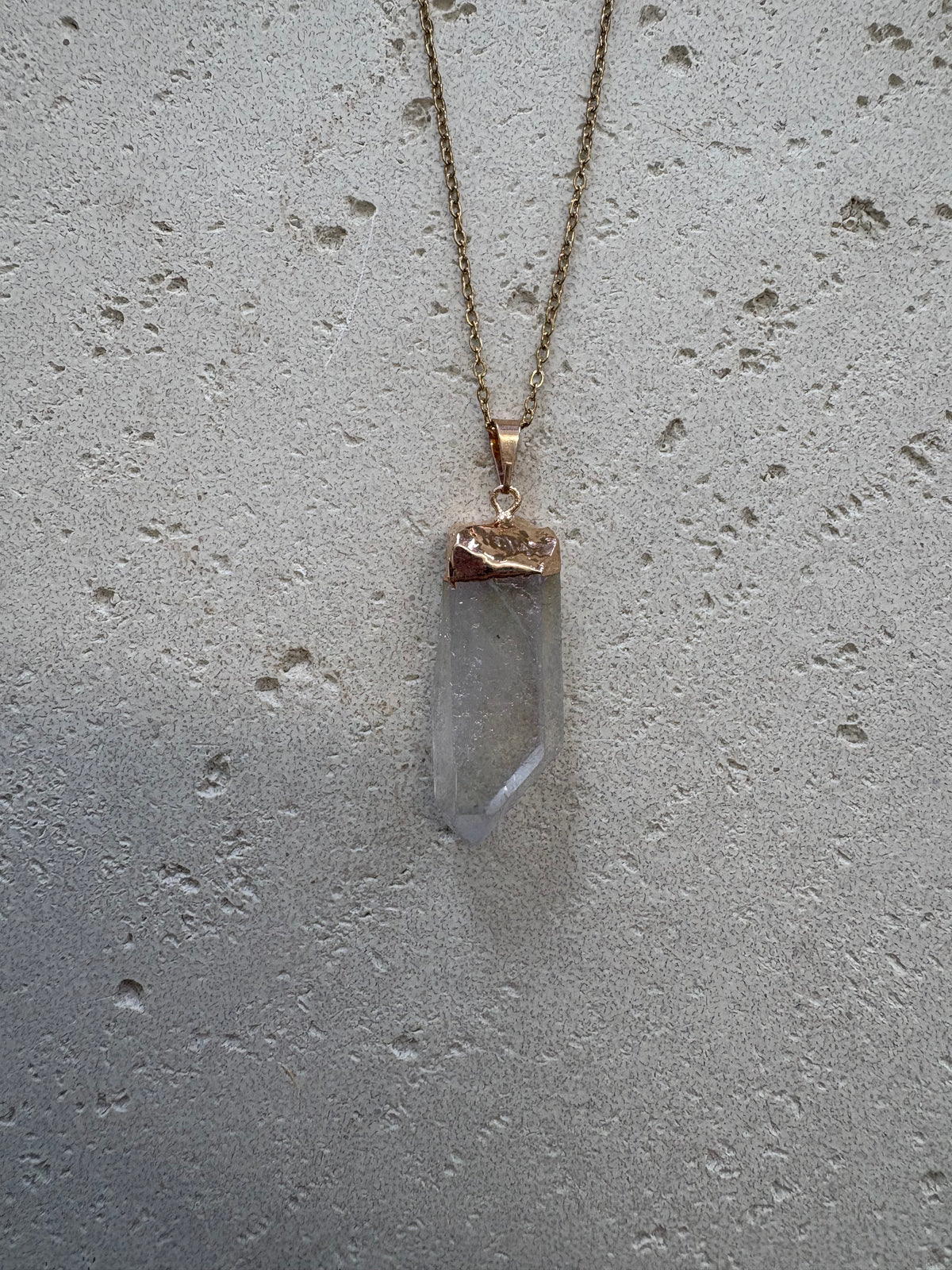 Clear quartz point necklace