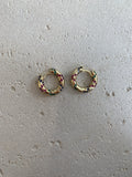 Gold crystal paved chunky hoops