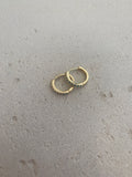 Turquoise and gold huggie hoops
