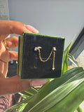 Triple chain stud gold
