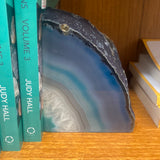 blue agate bookends small