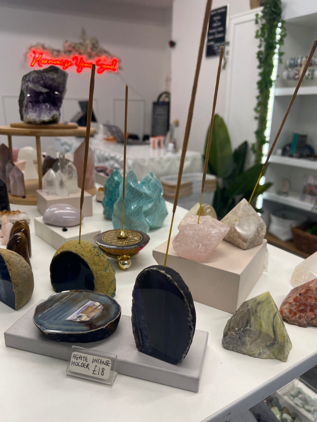 Purple Agate End incense holder