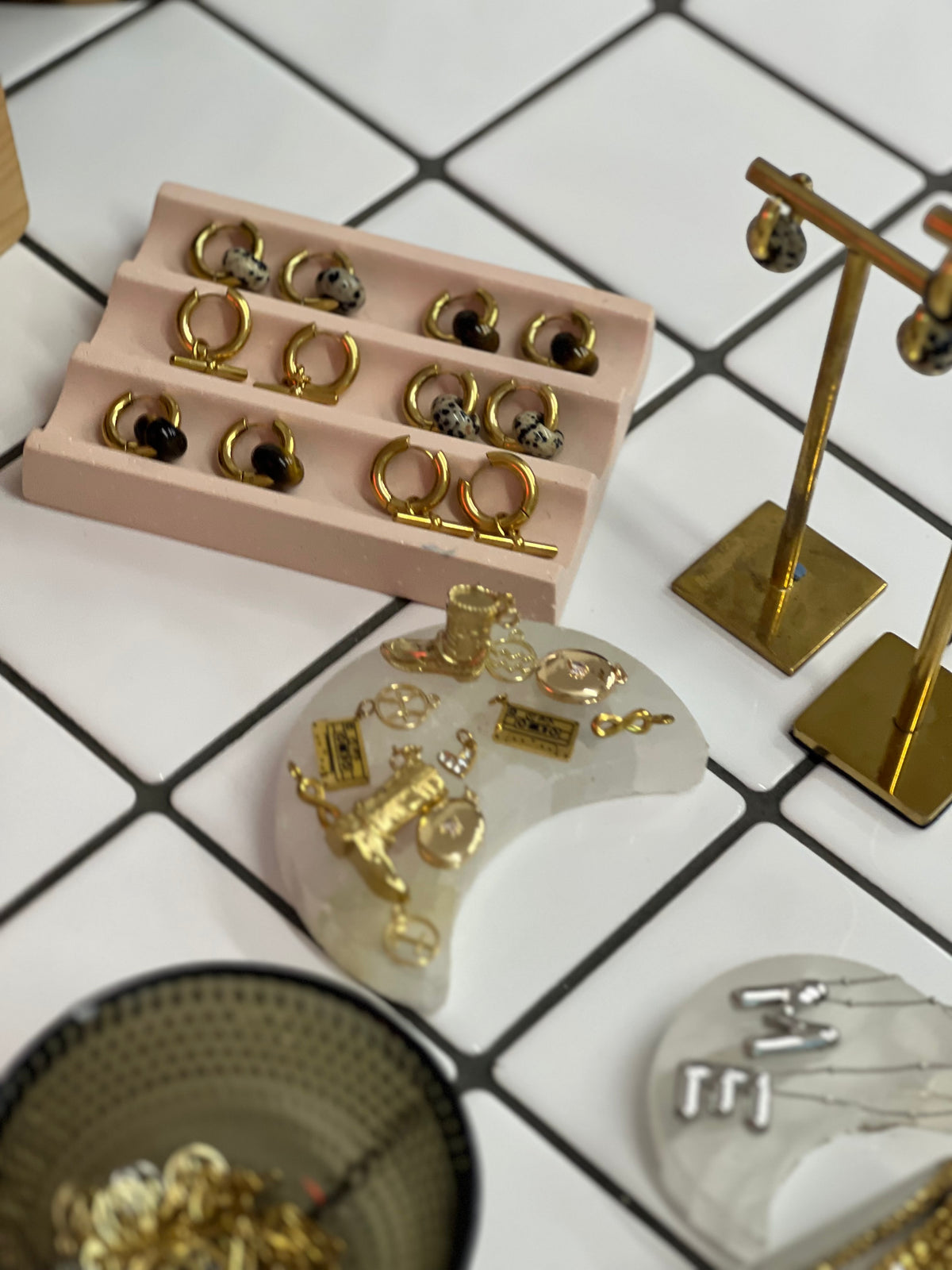 Gold charm pendants