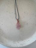 Hand wrapped Rose Quartz copper necklace
