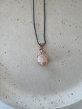 Hand wrapped Citrine copper necklace