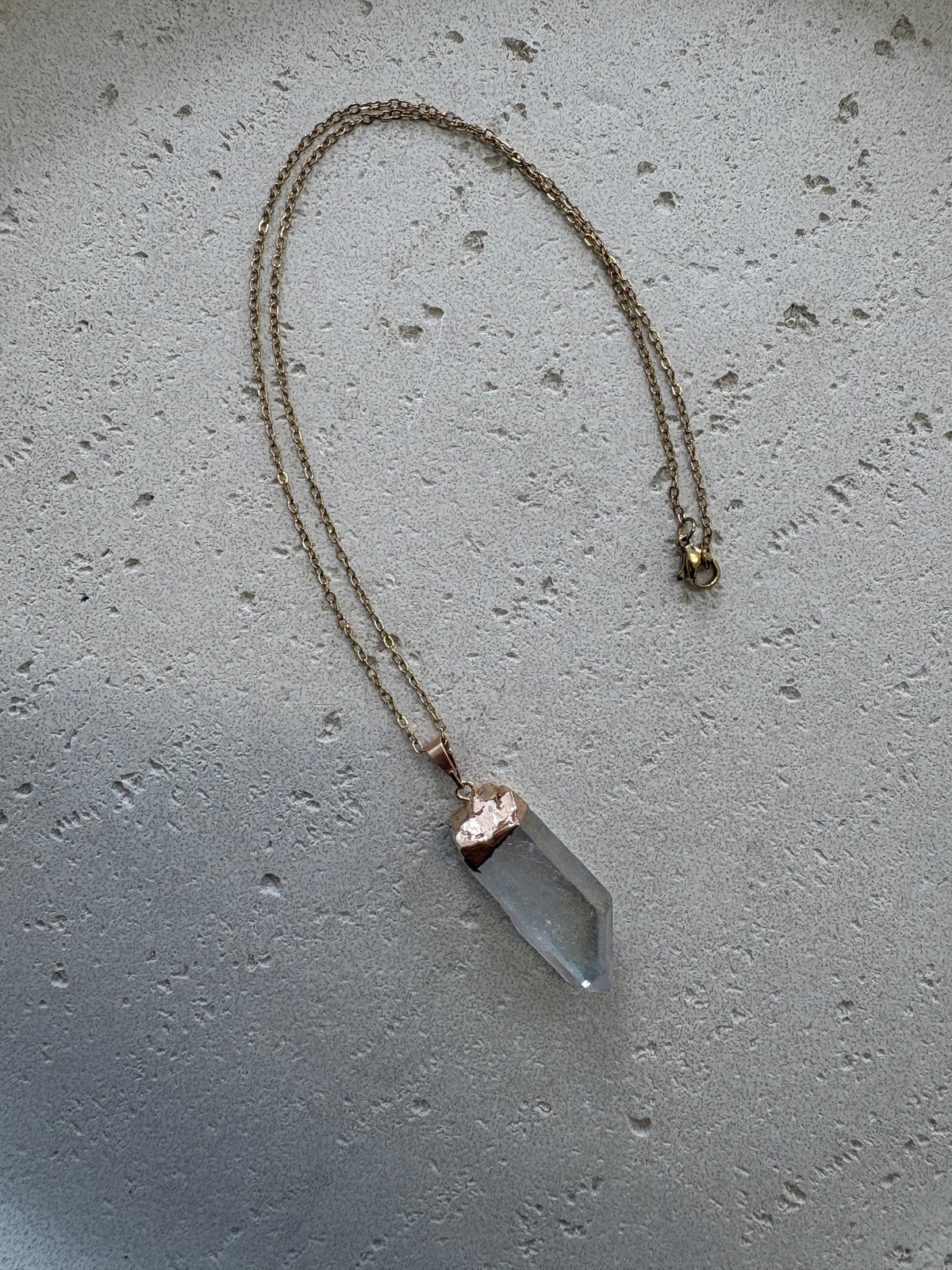 Clear quartz point necklace