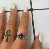 lapis lazuli oval silver ring