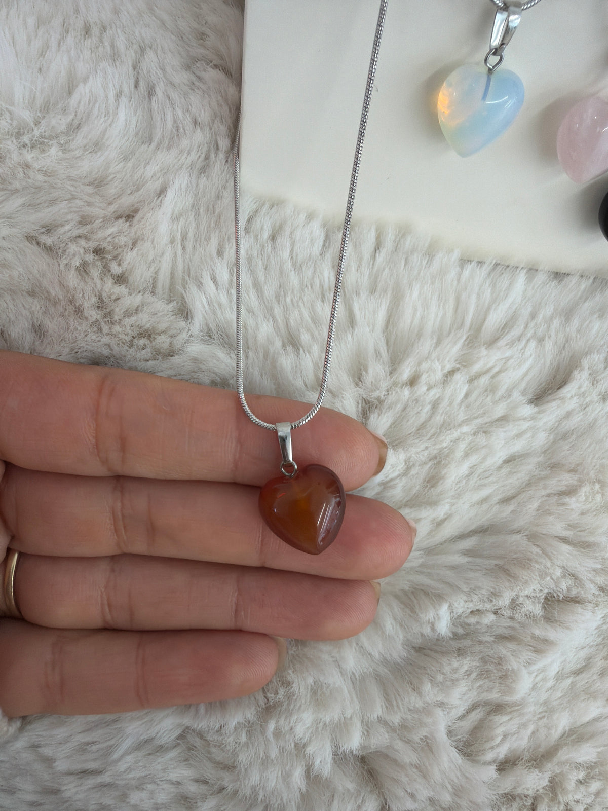 Crystal heart necklaces