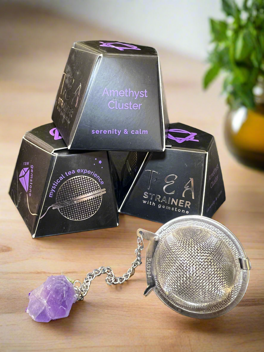 Amethyst quartz tea strainer