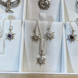 moonstone star earrings/necklace set