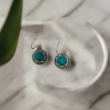 Turquoise round drop earrings