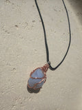 Chalcedony hand wrapped necklace