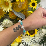 Amazonite/moonstone chip bracelet