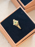Peridot floral detail ring