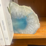 blue agate bookends small